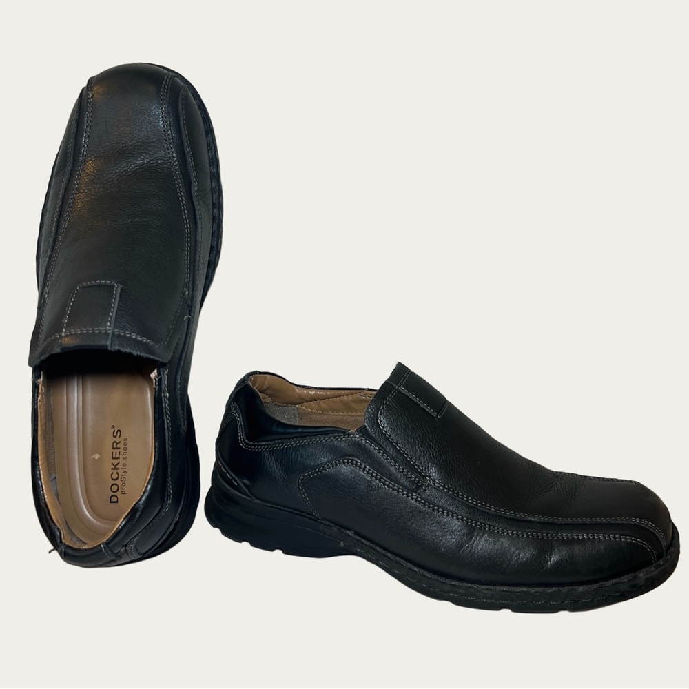 Dockers‎ Men's Classic Black Leather Loafers Size 10.5